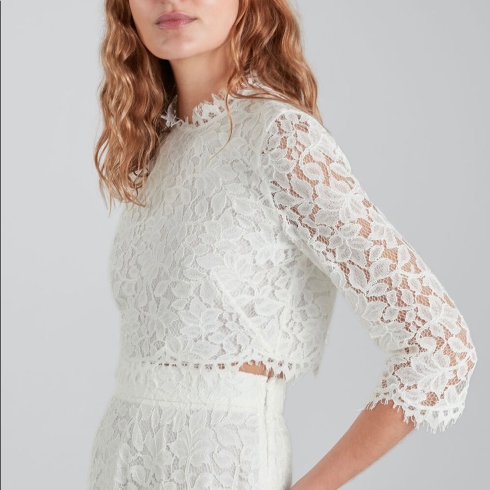 Whistles Bridal Ariane Lace Wedding Co-Ord US 6